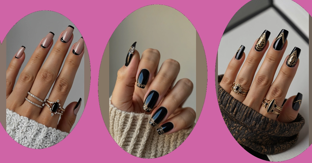Glam Up Your Look with Trendy Black Nail Designs**  
**